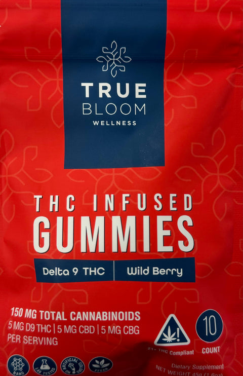 True Bloom Gummies - 50MG D9 THC/50MG CBD/50MG CBG