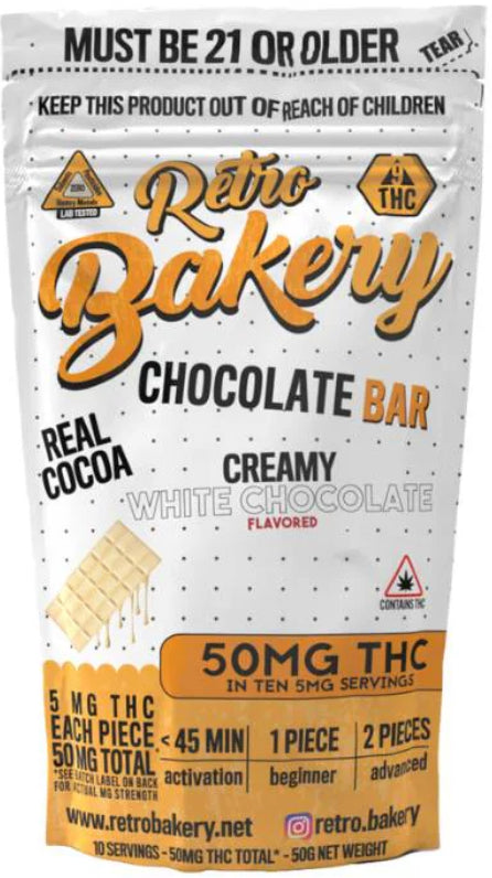 Retro Bakery Chocolate Bar - 50MG THC