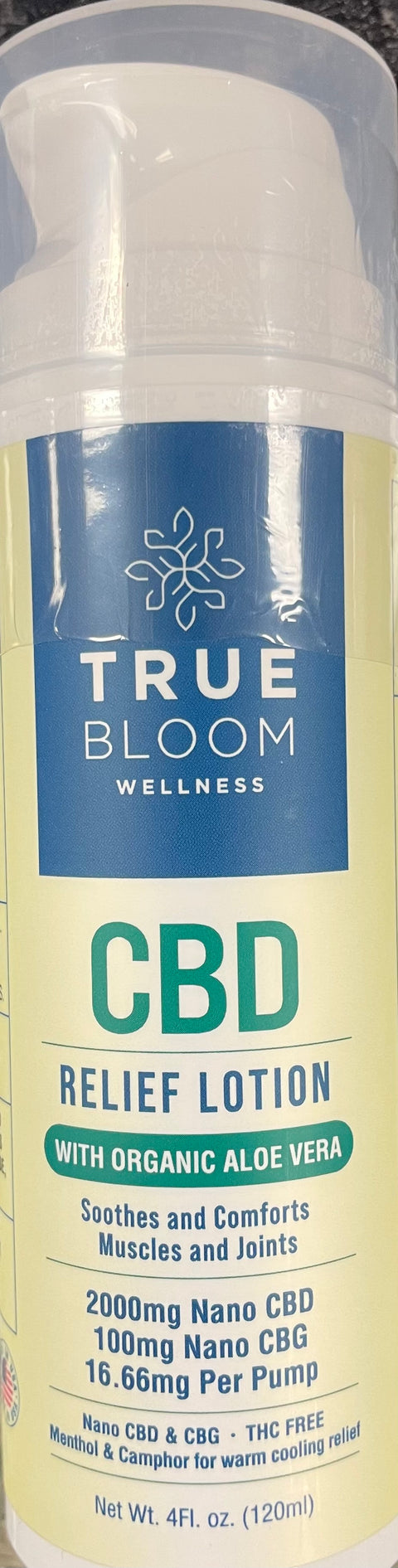 True Bloom Wellness Relief Lotion - 2000 MG CBD & 100 MG CBG