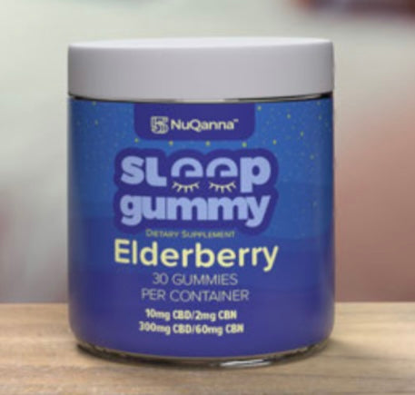 NuQanna Sleep Gummy - Elderberry - 30 Pack - 300MG CBD 60MG CBN