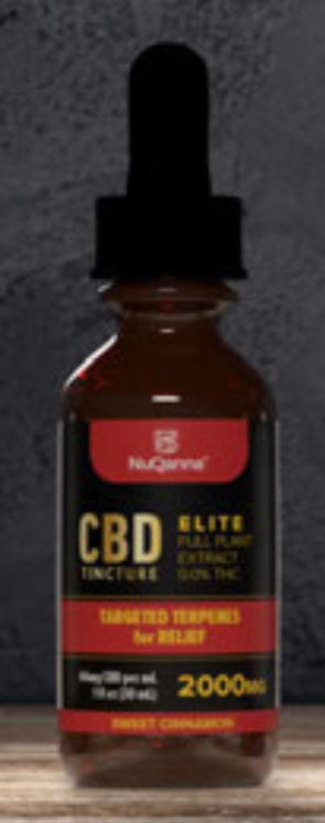 NuQanna Elite Tincture - Relief Sweet Cinnamon - 2000MG CBD