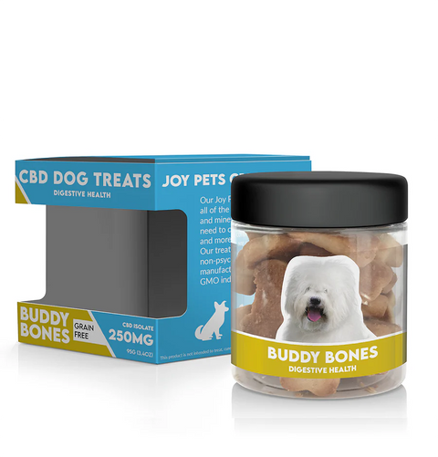 Joy Pets CBD Dog Treats - Buddy Bones - Digestive Health - 250MG CBD Isolate