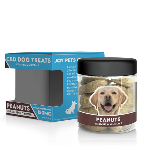 Joy Pets CBD Dog Treats - Peanuts - Vitamins & Minerals - 150MG Broad Spectrum CBD