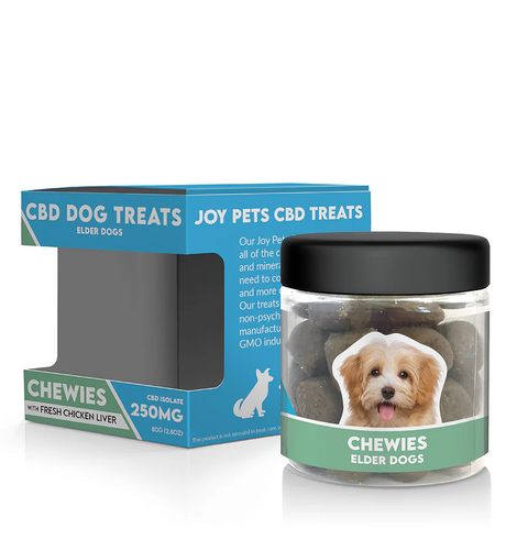 Joy Pets CBD Dog Treats - Chewies with Fresh Chicken Liver - Elder Dogs - 250MG CBD Isolate