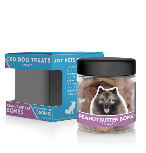 Joy Pets CBD Dog Treats - Peanut Butter Bones - Calming - 350MG Broad Spectrum CBD