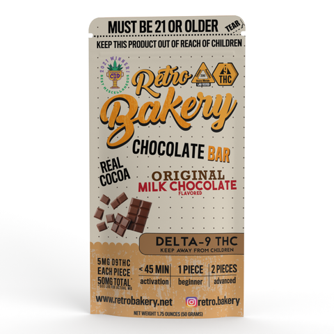 Retro Bakery Chocolate Bar - 50MG THC