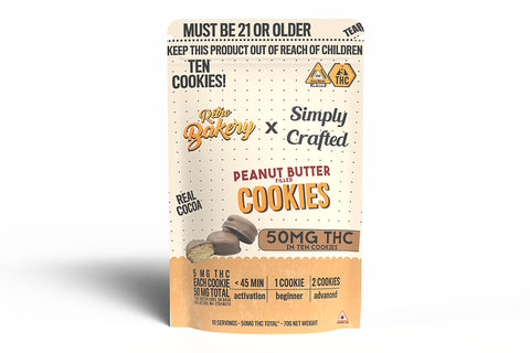 Retro Bakery X Simply Crafted Chocolate Covered Peanut Butter Cookies - 50MG THC