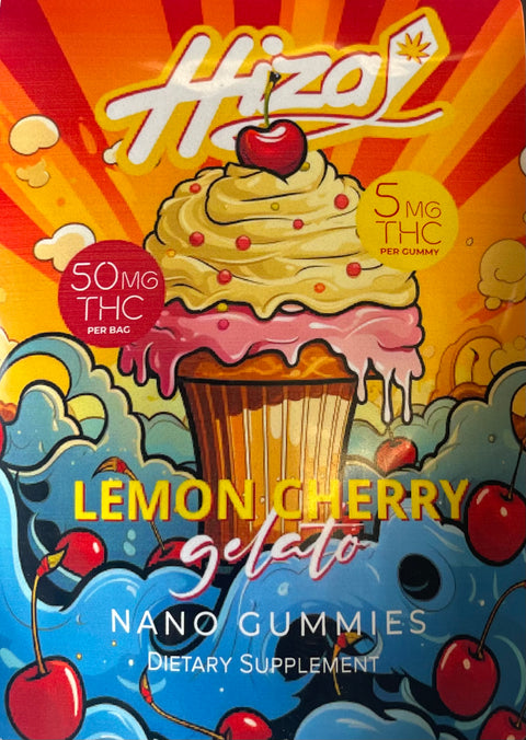 Hiza Nano Gummies - Lemon Cherry Gelato - 50MG THC