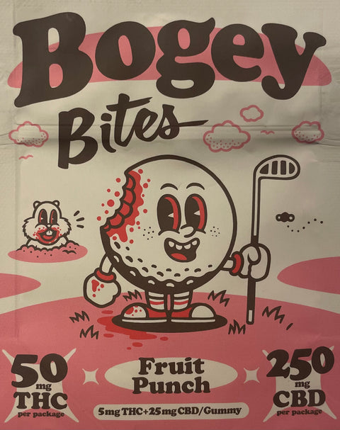 Bogey Bites Gummies - 50MG THC/250MG CBD