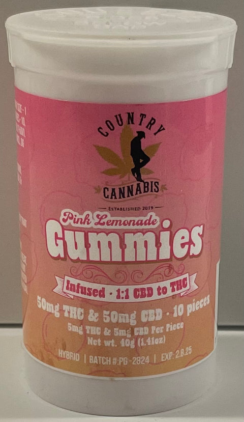 Country Cannabis Gummies - 50MG THC/50MG CBD