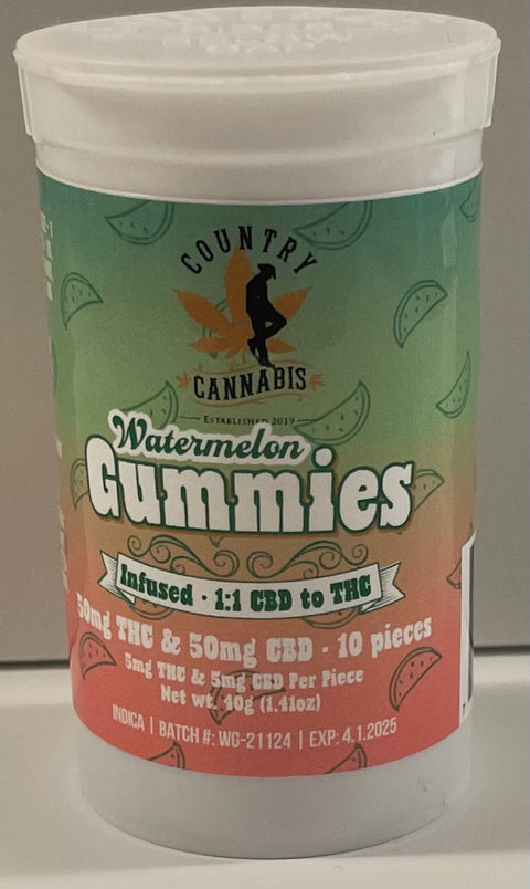 Country Cannabis Gummies - 50MG THC/50MG CBD