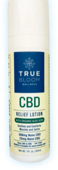 True Bloom Relief Lotion - 500MG Nano CBD/25MG Nano CBG