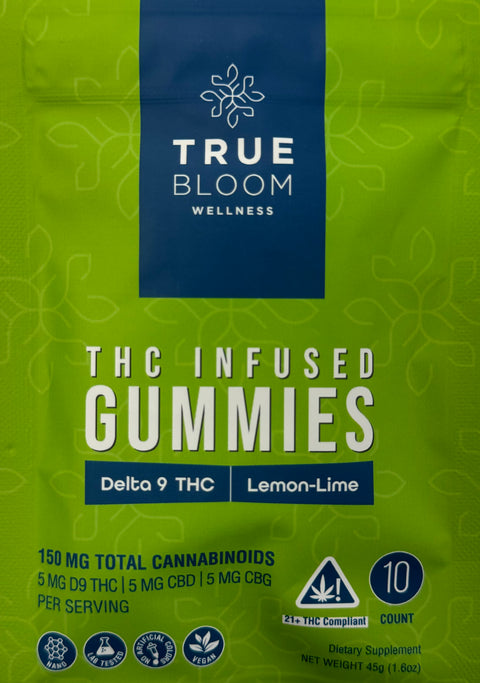 True Bloom Gummies - 50MG D9 THC/50MG CBD/50MG CBG