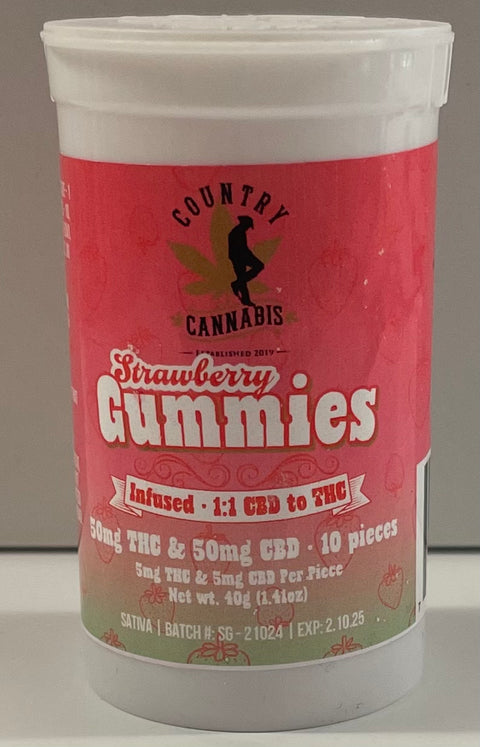 Country Cannabis Gummies - 50MG THC/50MG CBD