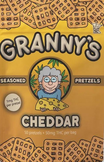 Granny's Pretzels - Cheddar - 50 Pack - 50MG Delta-9 THC