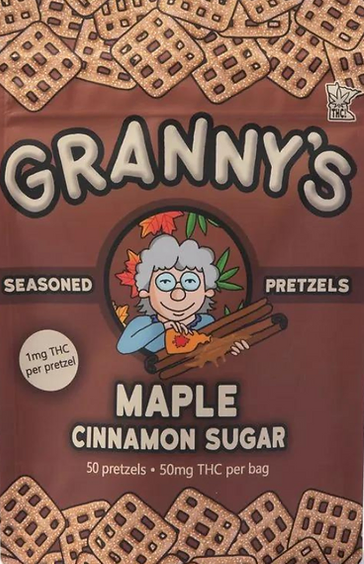 Granny's Pretzels - Maple Cinnamon - 50 Pack - 50MG Delta-9 THC