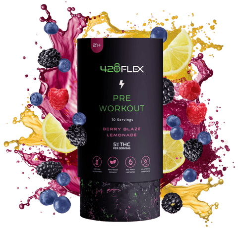 420Flex THC Pre Workout - Berry Blaze Lemonade - 50MG THC (10 pack)