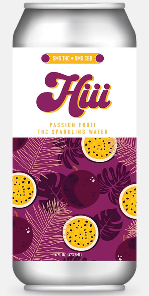 Lakes & Legends Hiii THC Sparkling Water - Passion Fruit - 5MG THC 5MG CBD