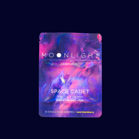 Moonlight Cannabis Gummy - Space Cadet Sour Blackberry - 50MG THC + Live Resin