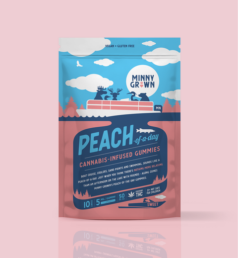 Minny Grown Gummy - Peach - 10 Pack - 50MG Delta-9 THC