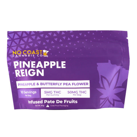 No Coast Pâte De Fruit Gummy - Pineapple Reign - 10 Pack - 50MG Delta-9 THC