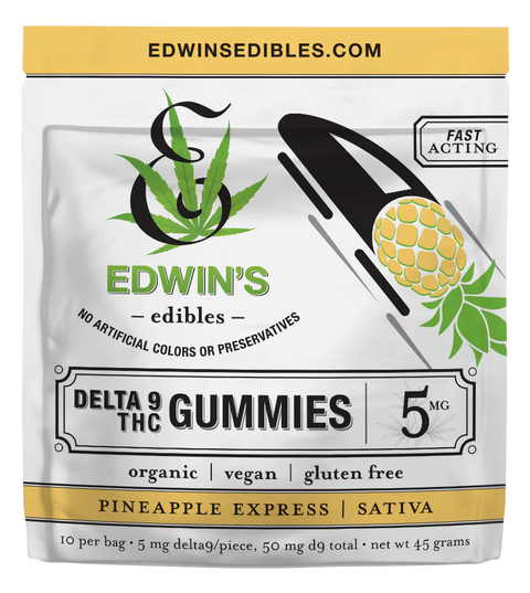 Edwin’s Edibles Gummy - Pineapple Express Sativa - 10 Pack - 50MG Delta-9 THC