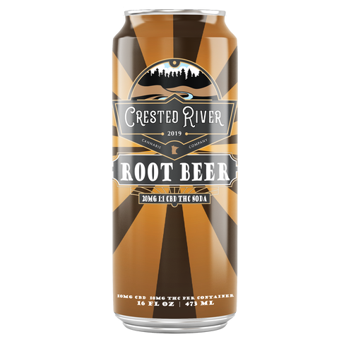Crested River Homegrew Soda - Root Beer - 10MG Delta-9 THC/10MG CBD