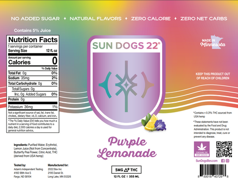 Sun Dogs Purple Lemonade - 5MG Delta-9 THC