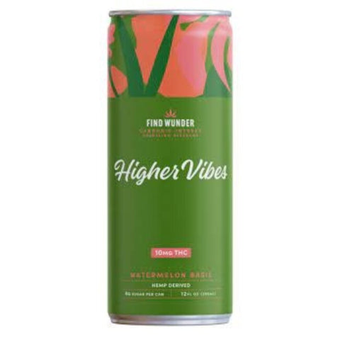 Find Wunder - Higher Vibes Sparkling Beverage - Watermelon Basil - 10MG Delta-9 THC