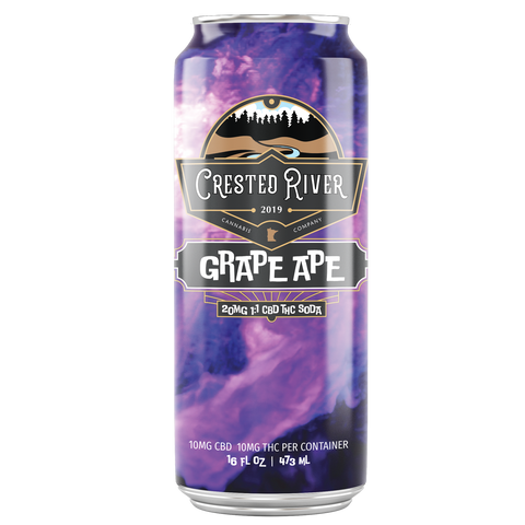 Crested River Homegrew Soda - Grape Ape - 10MG Delta-9 THC/10MG CBD