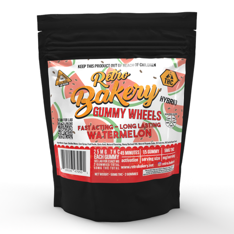 Retro Bakery Gummy Wheel - Watermelon - 2 Pack - 25MG Delta-9 THC