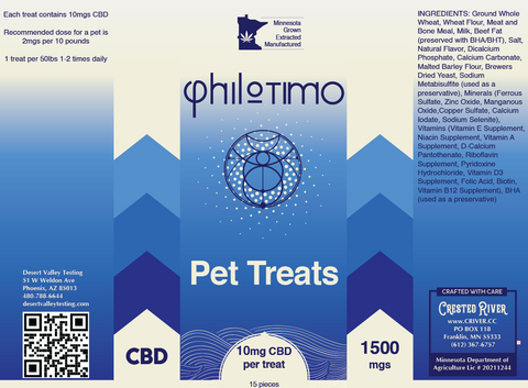 Philotimo Pet Treats - 15 Pack - 150MG CBD